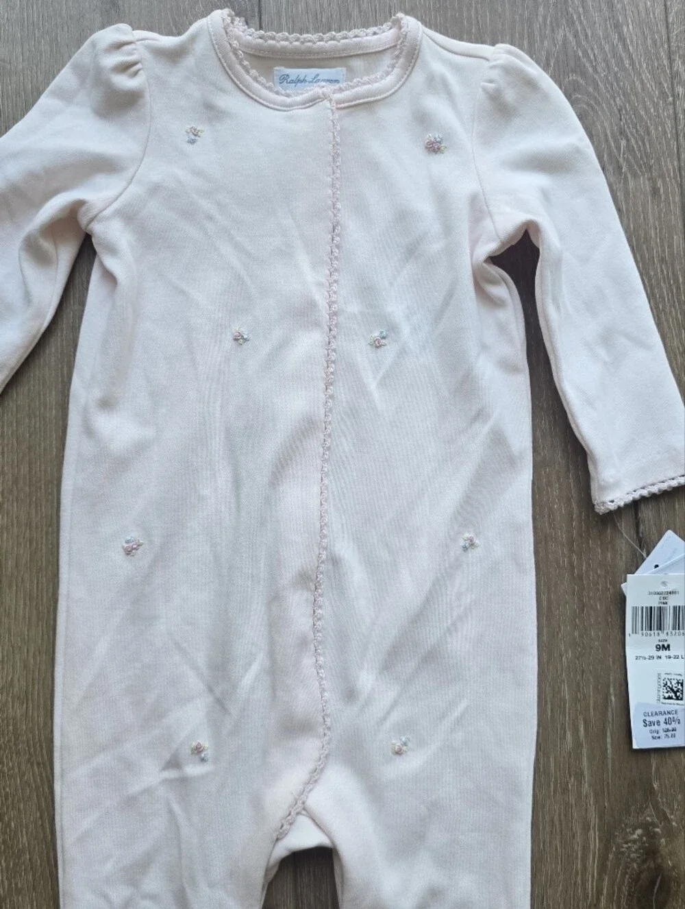 Ralph Lauren Baby Collection Floral Organic Cotton Interlock Coverall 9m 9 Month